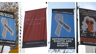 Illustration for article titled Silver-Ribboned Banners Fly For Reproductive Rights